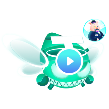 Personaje Tether de Coins Invaders